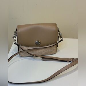 Coach Cassie Signature Coated Canvas & Calfskin Leather Crossbody Bag